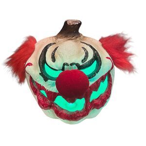 Halloween Light-Up Scary Clown Pumpkin 9 Inch